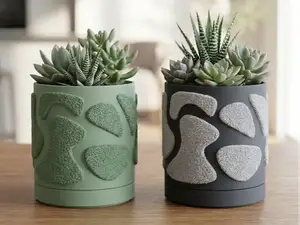 Organic Fuzzy Island Planter - Self-Draining 
