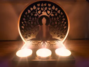 Bouddha arbre de vie porte bougeoir photophore 
