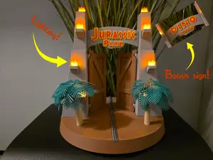 Jurassic Park Gate Diorama – With lighting!