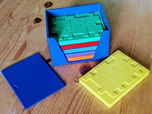 Cube-flat puzzle box (holds all 6)