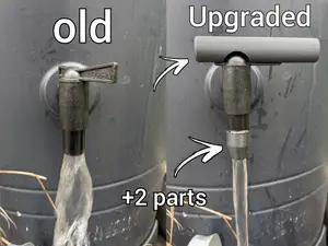 Water barrel tap upgrade: Handle + Water Nozzle
