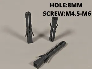 Wall Plugs (8mm) | M4.5-M6 Screws | 5 Lengths