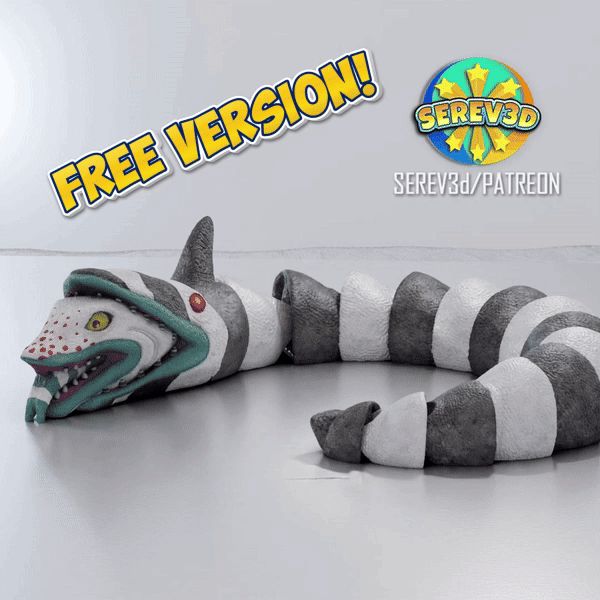 Beetlejuice Sandworm Articulated Flexi - Serev3d