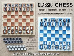 Classic flat Chess with save position lid