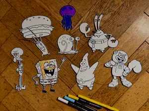 Ausmalbilder aller Spongebob Figuren