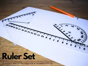 Geometry Set – Ruler, Protractor & Triangle