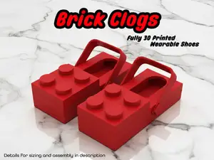 Brick Crocs/ Clogs (Wearable and Size Adjustable)