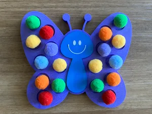 Happy Butterfly Pom Pom Sorting Tray
