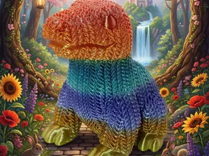 Dragon de Komodo tricoté