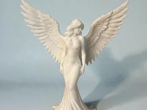 Majestic Guardian Angel: Serenity Winged Sculpture