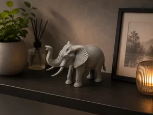 Realistic Elephant Statue –Detailed 3D Print Decor