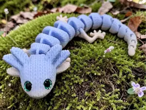 Knitted Axolotl - glass eye compatible
