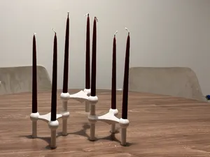 Modular/stackable triple candle holder