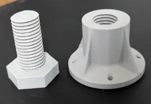 Heavy duty adjustable screw-on foot