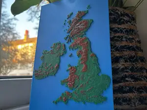 3D Topographic Map of the British Isles