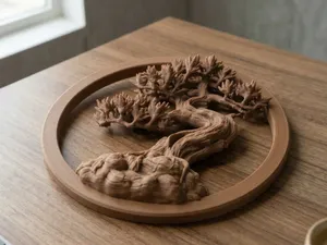 Zen Bonsai Relief Sculpture
