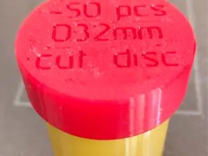 Cutting disc container for engraver D32mm