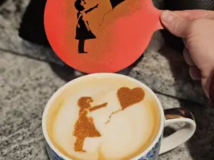 Perfect Banksy Balloon Girl Latte Art Stencil