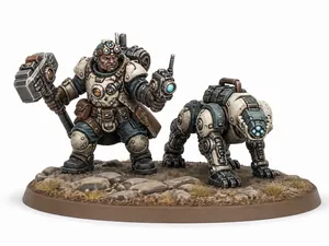 Grimdark Space Dwarf Quarry Warden & Cyber Hound