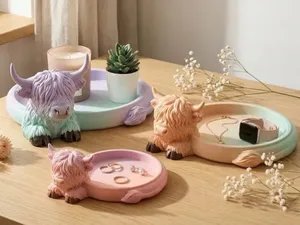 Highland Cow Tray Organizer | Cute & Useful