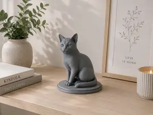 Elegant Cat Statue – Minimalist 3D Printable Decor