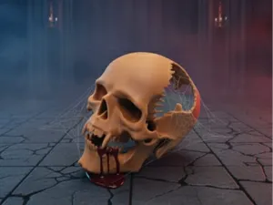 Vampir Totenkopf mit fehlenden Kopfplatten