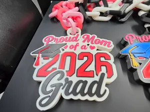 Proud Mom or Dad 2026 grad Hype Chain Pendant