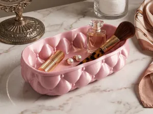 Tufted Catchall, FAST NO SUPPORT Vanity Tray