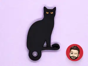 Halloween black cat keychain