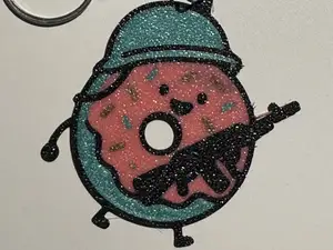 Soldier Donut Keychain Multicolor
