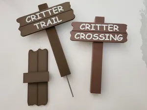 Critter Crossing Sign Post