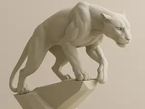 Geometric Panther – 3D Printable Sculpture