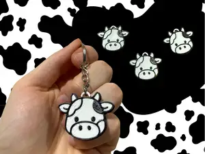 Cute Cow Keychain 'First Moo'