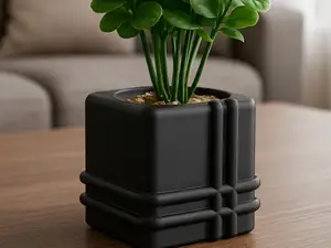 Modern Pipe Square Vase | Fast & Clean Print 