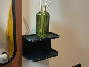 Minimal Double Bathroom Shelf No-Drill Organizer