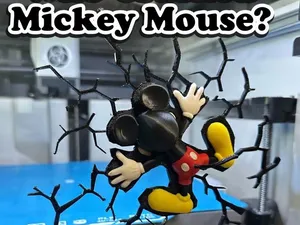 Mickey Mouse "Wall Crash"-Fake impact wall decal