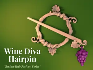Wine Diva Hairpin - Grapevine Hair Accessory