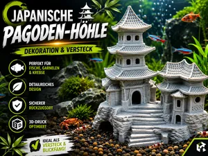 Japanische Pagoden-Höhle für Aquarium & Terrarium