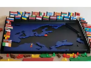 Europe puzzle and flags