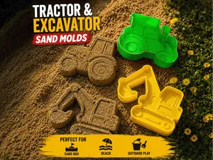Kids Sand Mold Set – Tractor & Excavator