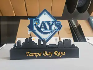 Tampa Bay Rays with skyline of Tampa MLB