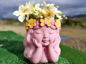 Little Girl Planter – Floral Planter Sculpture