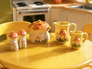 Mini Merry Mushroom Napkin, S & P, and Pitchers