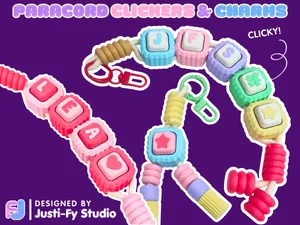 Chunky Paracord Fidget Clicker Keychain Cute Toy