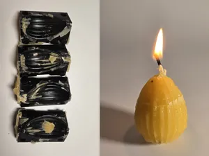Ribbed Egg Candle Mold | Beeswax Casting Mold