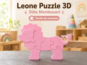 Leone Puzzle 3D |Montessori – Gioco Educativo