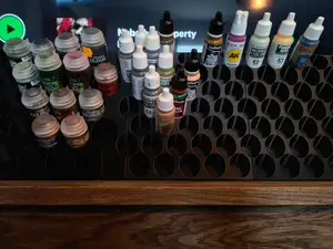 model paint rack, citadel and bottle