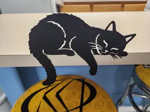Sleeping Cat Overhang Silhouette