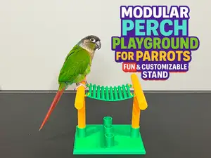 Modular Perch Playground for Parrots and Birds