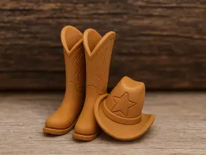 Sternenreiter-Set – Cowboyhut & Stiefel-Deko